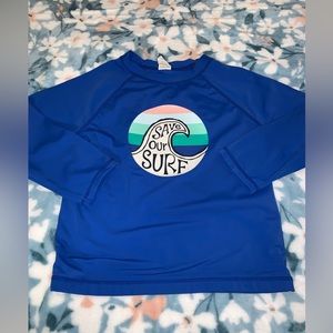 Girls Kids Gymboree Long Sleeve Rash Guard Swimsuit Top UPF 50 Sz L 10/12